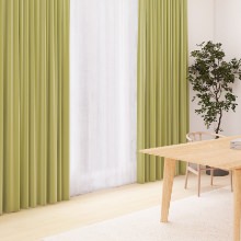[幅100cm×2枚]優しい明るさ 2級遮光・防炎・形状記憶カーテン グリーン