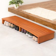 昇り降りをサポートする 玄関踏み台 幅120cm(ナチュラル)