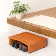 昇り降りをサポートする 玄関踏み台 幅45cm(ナチュラル)