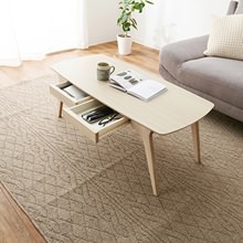 スタイリッシュな木目調 センターテーブル (ホワイトウォッシュ) 幅110cm