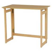 キャスター付きのシンプルデザインが使いやすい 折りたたみテーブル (ナチュラル)