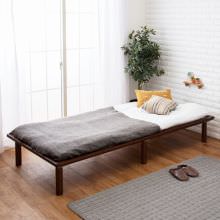 クールな木の素材で 高さを調節できる シングルベッド (ダークブラウン)
