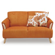 溢れ出る柔らかな温もり カジュアルデザインソファ 2人掛け オレンジ