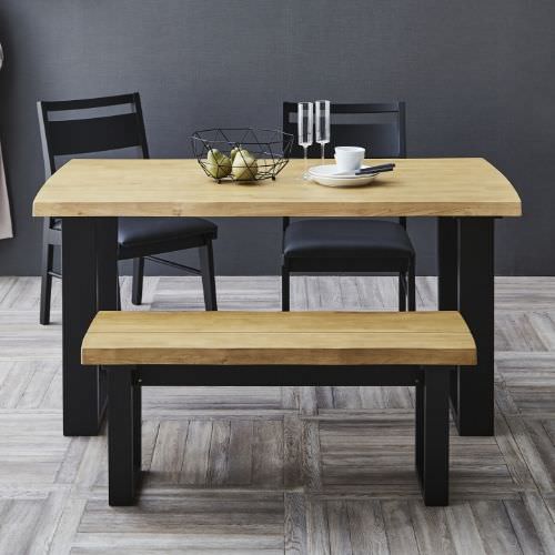 なぐり仕上げ天板とスタイリッシュ脚 和モダン調ダイニング テーブル