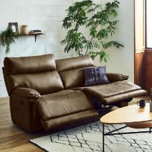 お部屋のインテリアにもなる 電動リクライニングソファ 3人掛け