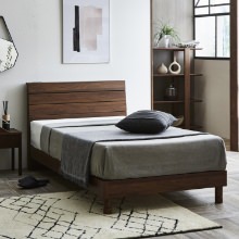 シンプルなのに高級感のある 2口コンセント付きデザインベッド (シングル)