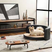 ペットも喜ぶ 2WAYで使える ロータイプペット用ベッド ブラック