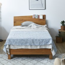 斜めカットの個性的なデザイン 棚付きデザインベッド (ダブル)の詳細