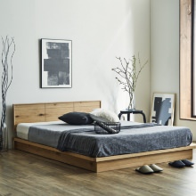 ナチュラルな木目が優しい解放感あふれるスタイル 低床デザインベッド (シングル)