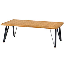 耐久性のある硬くて重厚なオーク材 レトロデザイン天然木センターテーブル