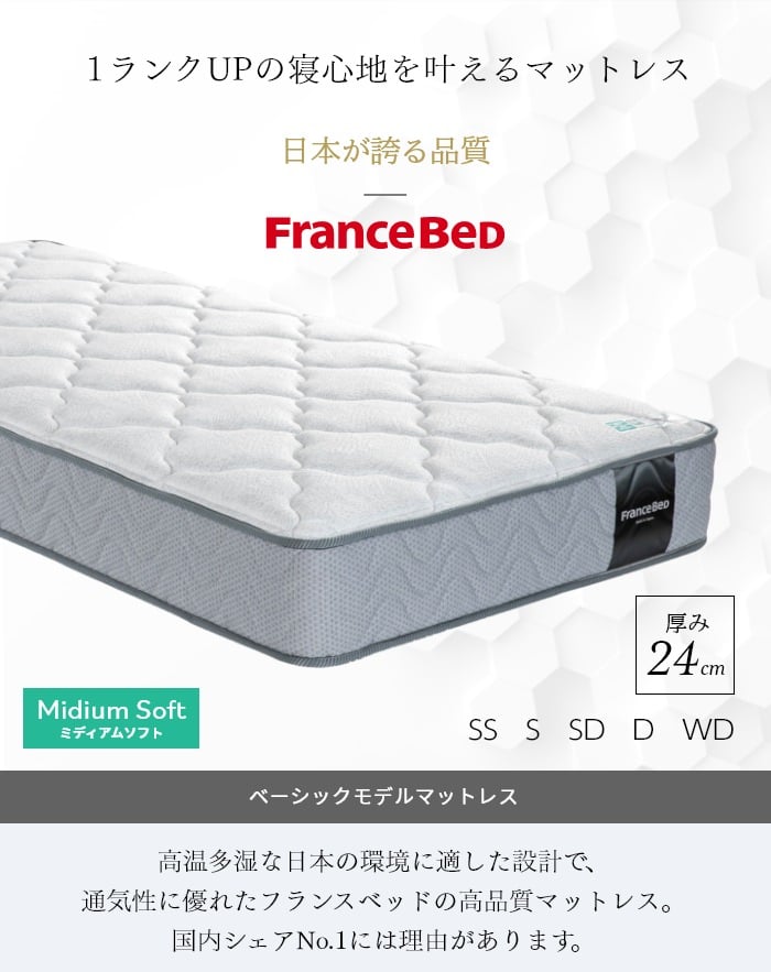 設置無料フランスベッド ワイドダブルサイズ マットレス α1 高