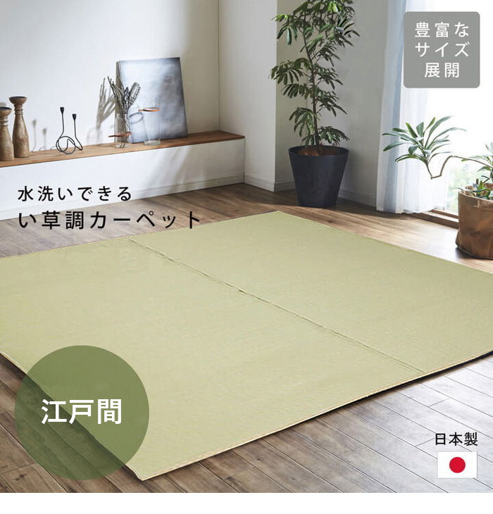 カビやダニを寄せ付けない 洗えるppカーペット 江戸間の詳細 カヴァース