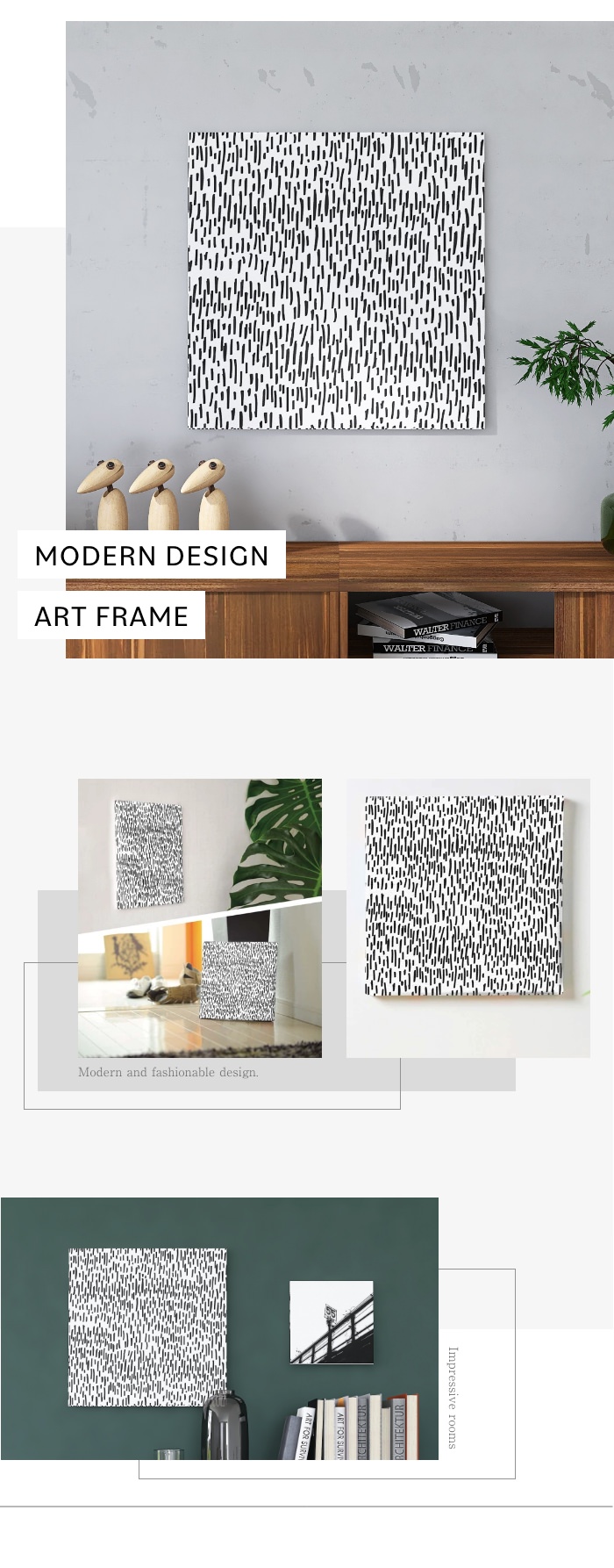 抽象的な線画が一面に描かれた 幾何学模様のアートパネルの詳細