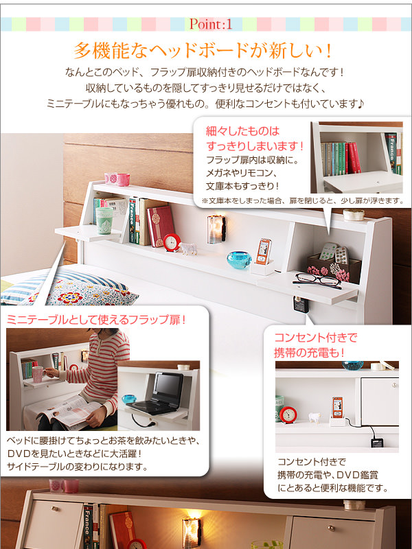 多機能なヘッドボードが新しい