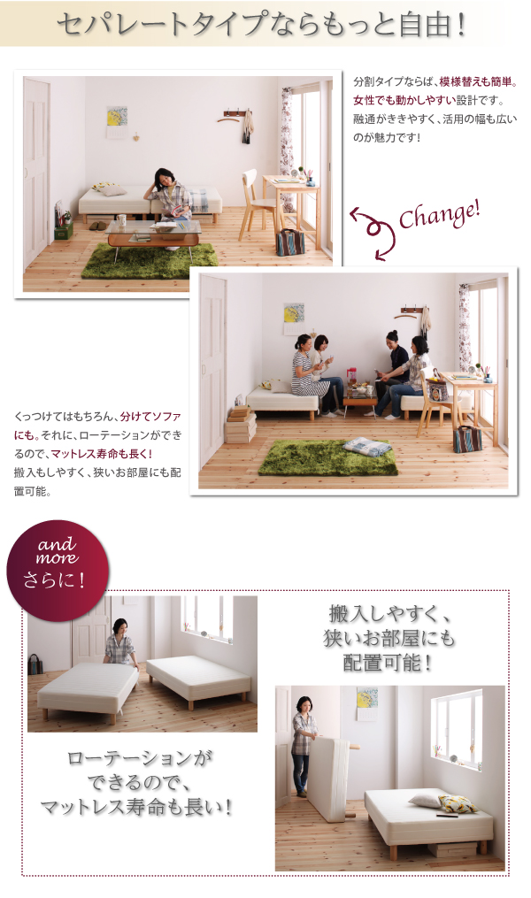 日本製×最高の寝心地 国産ポケットコイルマットレスベッド (シングル