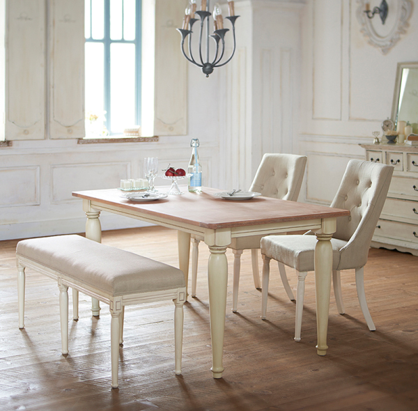 心華やぐ大人クラシック シャビーデザインダイニング 5点セットの詳細