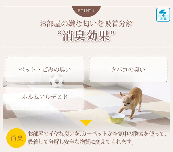 お部屋の嫌な匂いを吸着分解 消臭効果