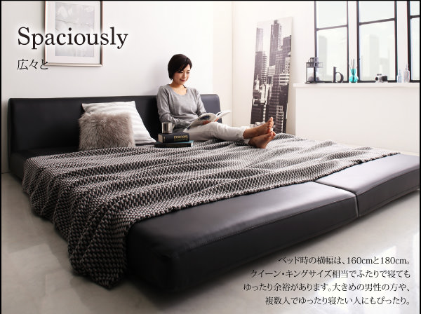 スタイリッシュな使い心地 レザー調 モダンデザインソファベッド 180cm