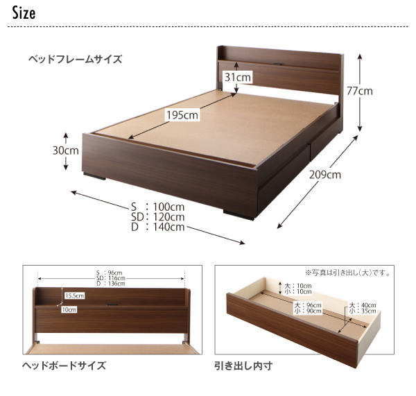 嬉しい手軽さ 工具いらずの組立・分解簡単収納ベッド (セミダブル)の