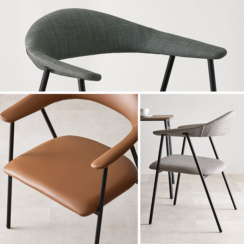 ダークグレー アームチェア スタイリッシュな外観とくつろぎの幅広設計 アームチェア