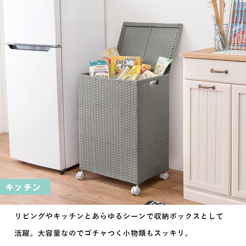 ラタン調 新聞ストッカー アイボリー （デザイン性抜群 お洒落な