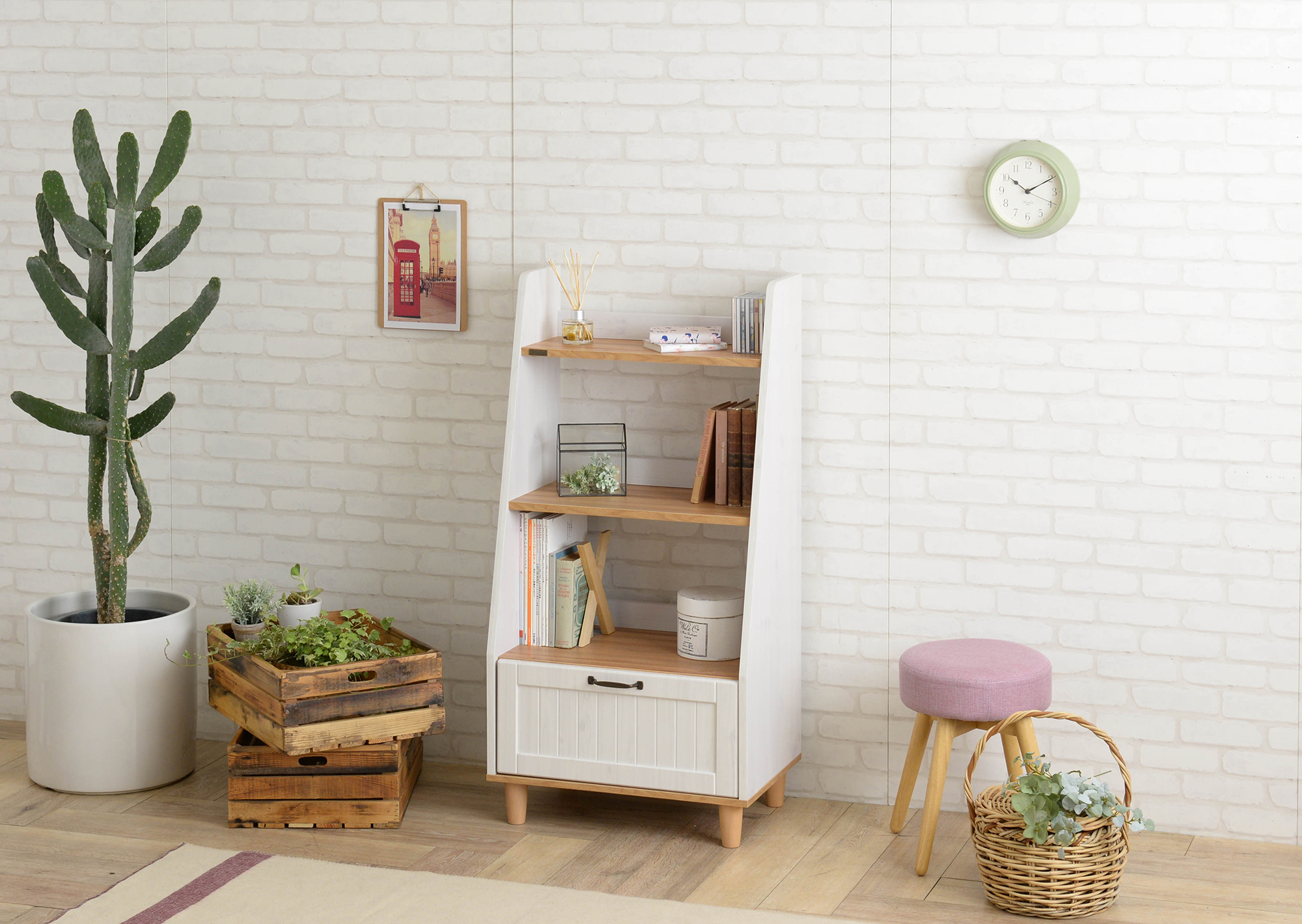 4 Contrast Natural Wood 4 Rack 60cm