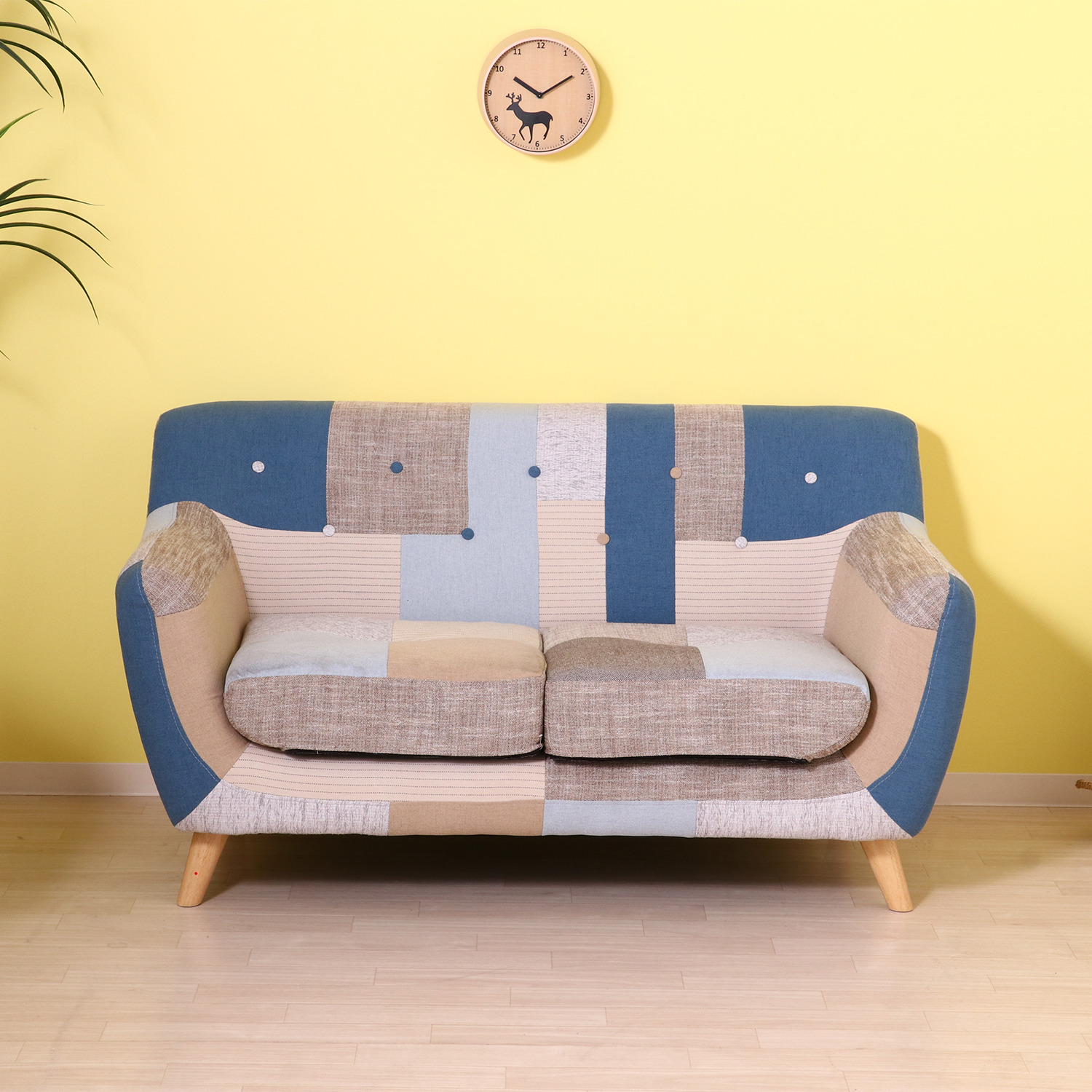 デニムソファ　パッチワーク仕上げ　3人掛け デニムソファ パッチワーク仕上げ 3人掛け 幅186cm] 3人掛け