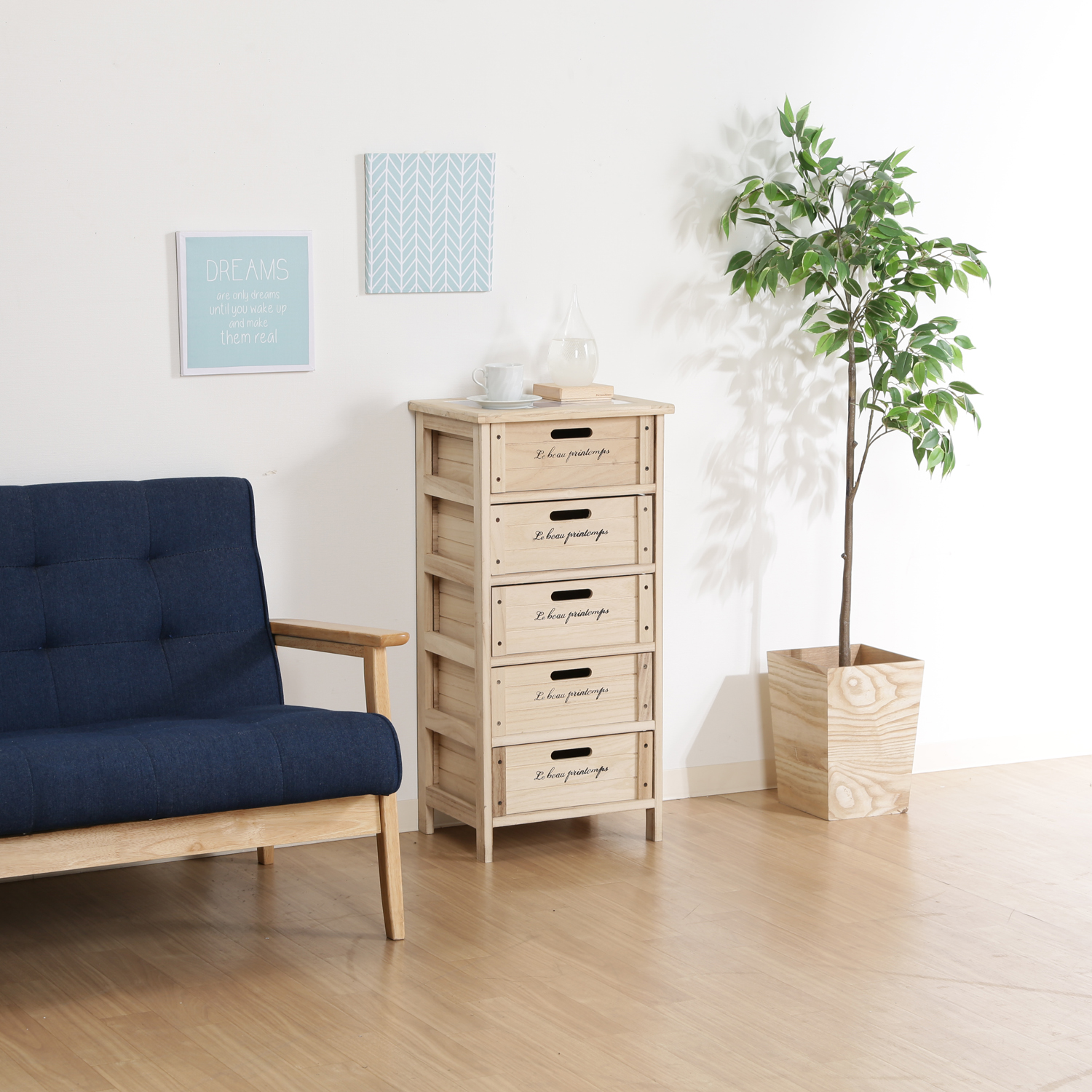 タイル天板付きマルチチェスト 桐製 ナチュラルカントリー 5段 タイル天板付きマルチチェスト 桐製 ナチュラルカントリー 5段 値下げ