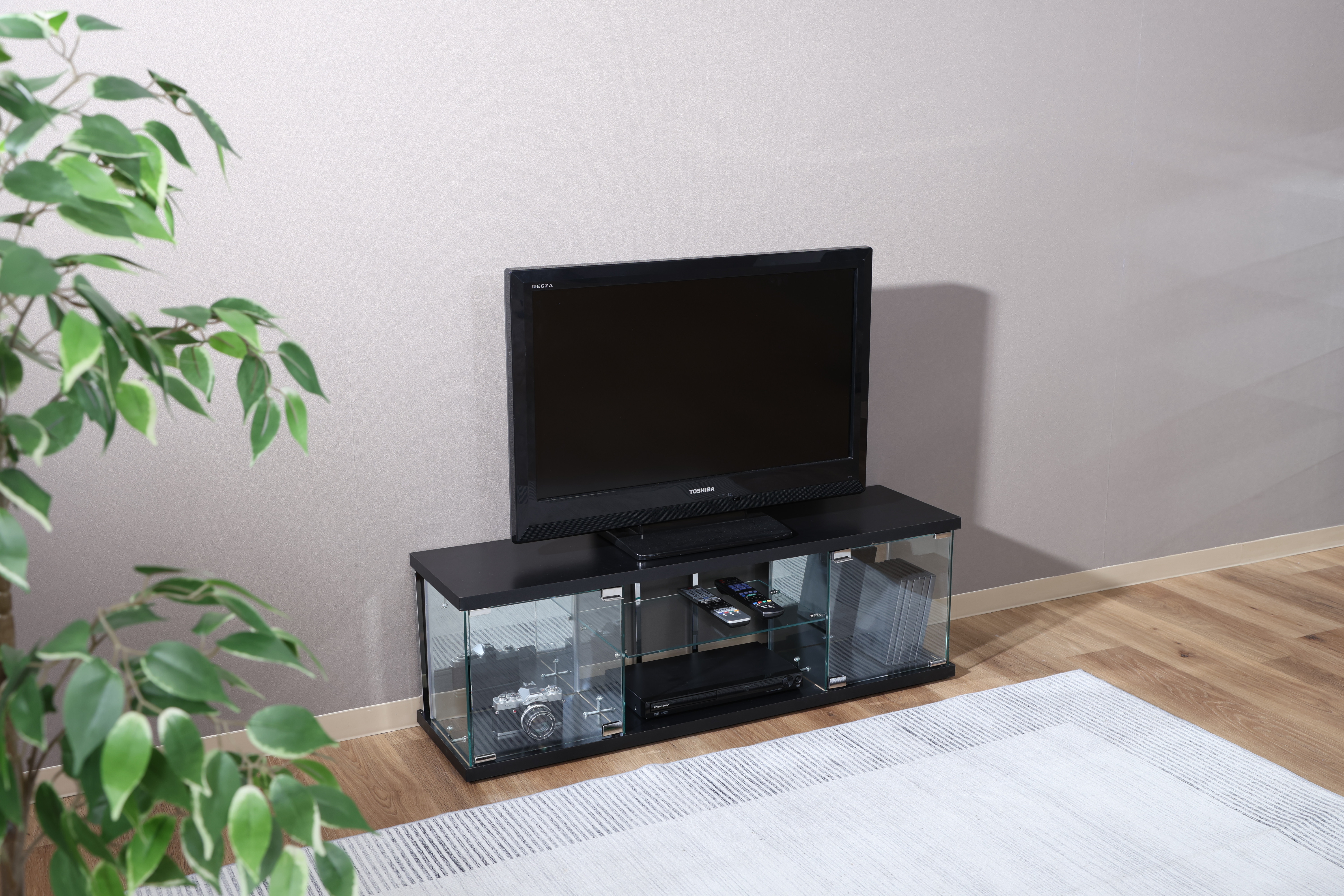 ガラスコレクションTVボード ブラック