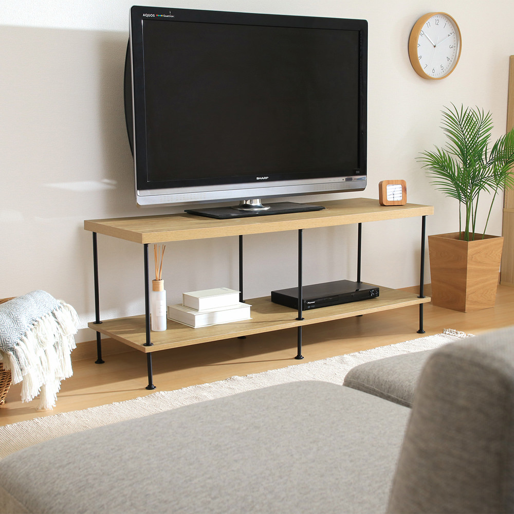 使い勝手が良い ツイストロックTV台 幅120cm (オークナチュラル)の詳細