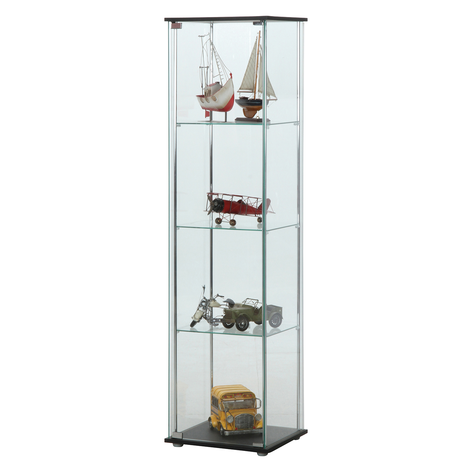 自慢のコレクションを美しく飾る ガラスコレクションケース 4段の詳細