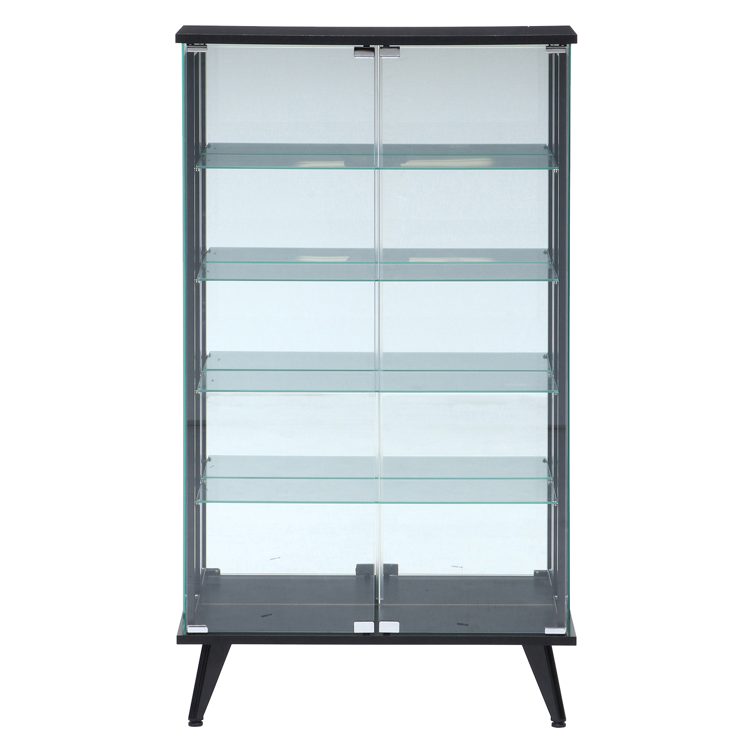 ガラストップ　ディスプレイラック アイテムの魅力を引き立てるシンプルなデザイン ガラスディスプレイ