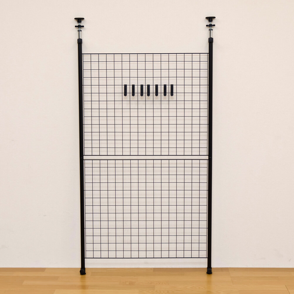 新品・送料無料】つっぱり式パーテーション 89cm BK/WH