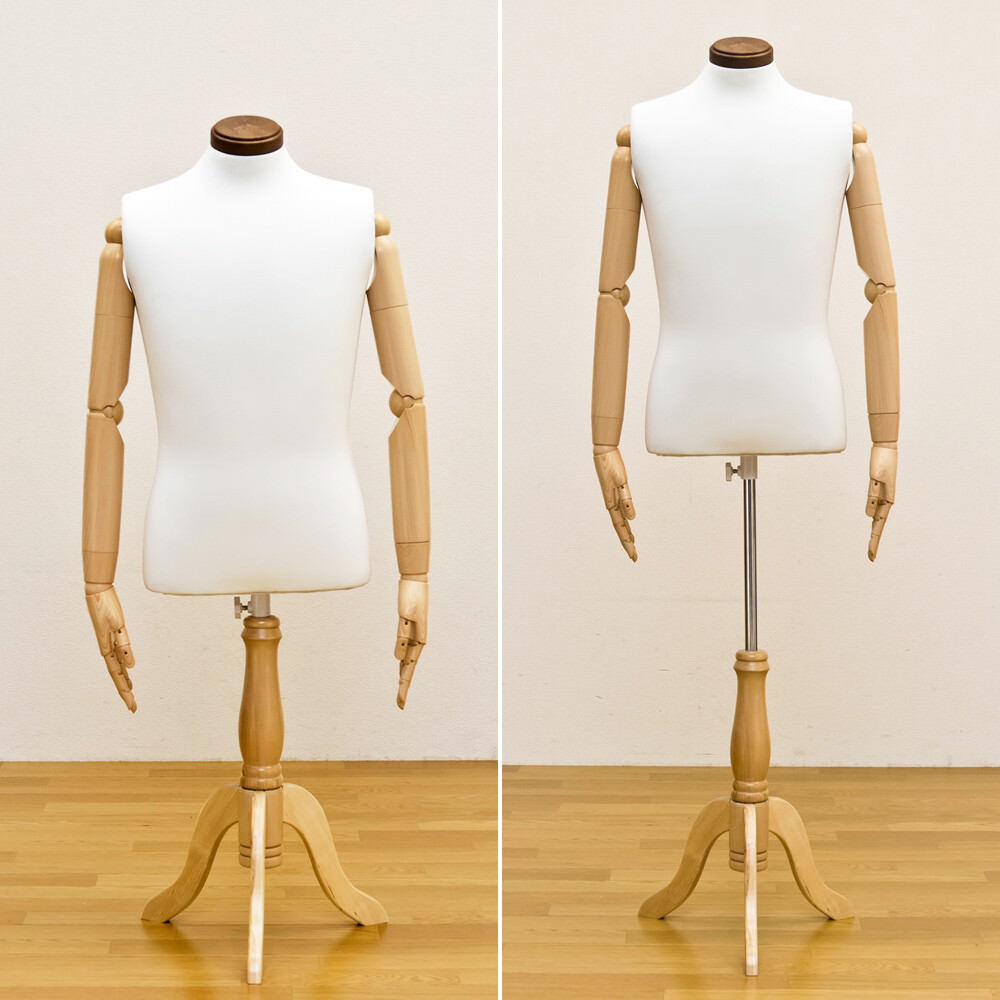 可動腕付 メンズトルソー リネン 猫脚ナチュラル パンツ対応 紳士 男性