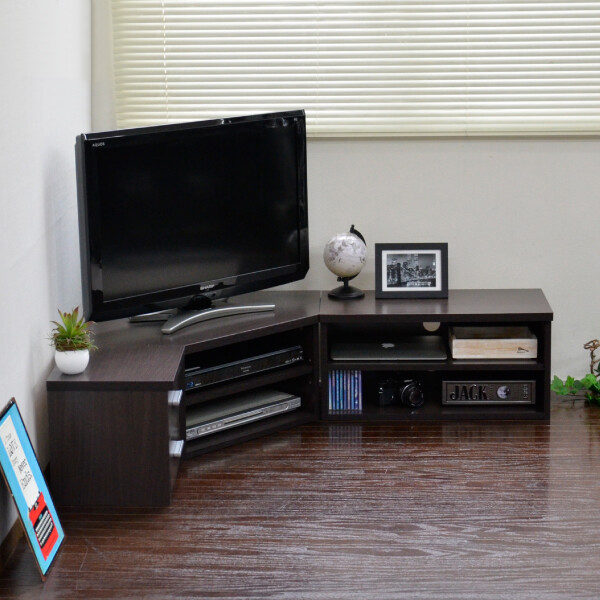 空間を有効利用 コーナー3点セット収納テレビ台 ダークブラウンの詳細 ...