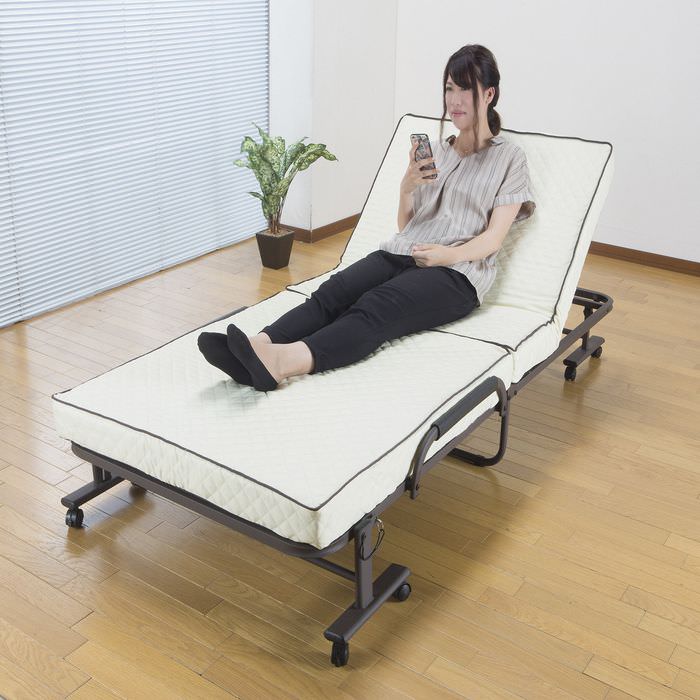 折り畳み式コンパクトベッド シングル アイボリー