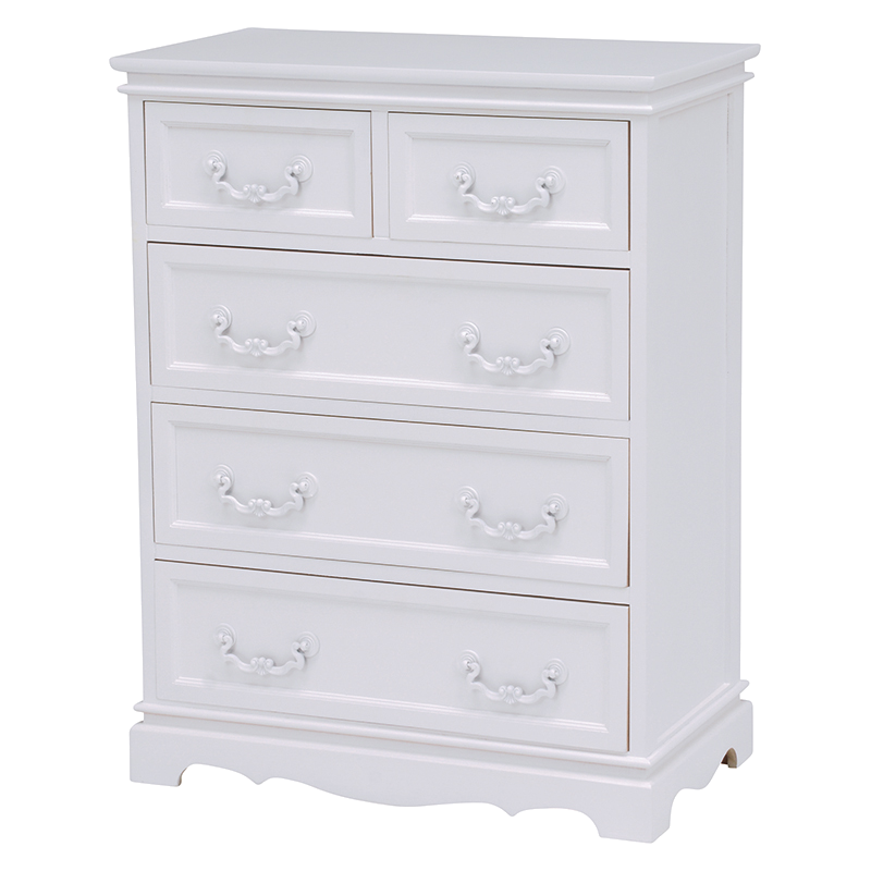 アンティーク調のデザインで大人かわいいテイスト チェスト (ホワイト