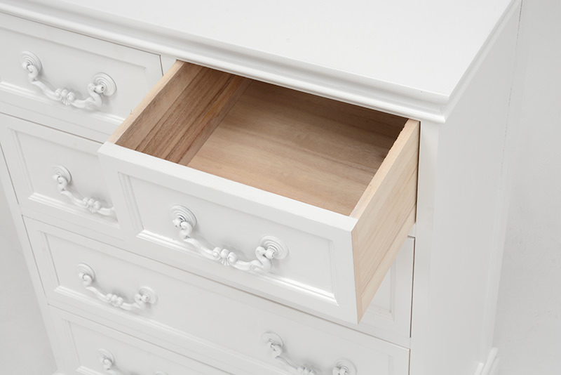 アンティーク調のデザインで大人かわいいテイスト チェスト (ホワイト