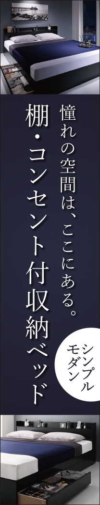 棚・コンセント付きデザインすのこベッド